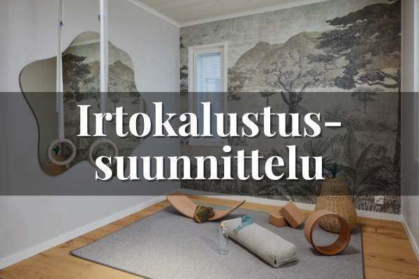Irtokalustussuunnittelu jumppahuoneessa, huonekalujen sijoittelu ja harmoninen sisustus