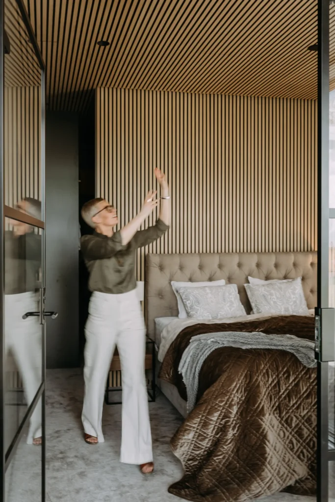 moderni makuuhuone – sisustussuunnittelu Espoo Saunalahti